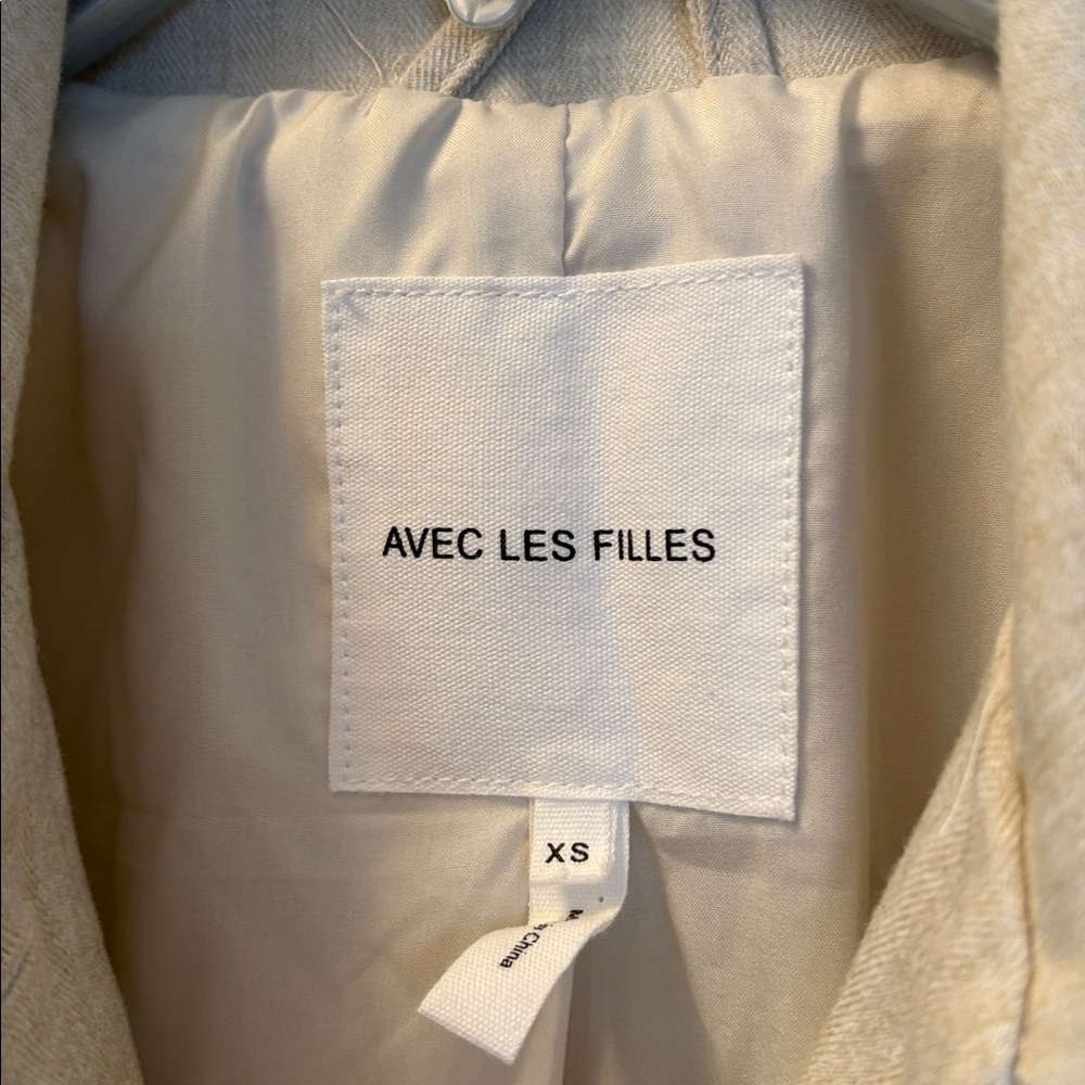 Avec Les Filles Long Trench Coat Belted Tan Size XS EUC - Picture 3 of 5